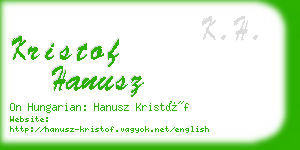 kristof hanusz business card